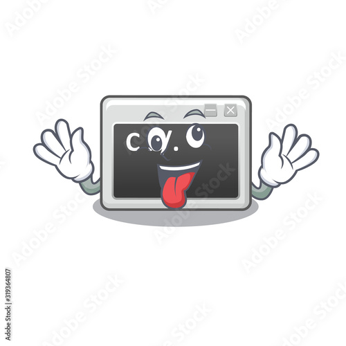 Command window Cartoon character style with a crazy face