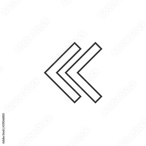 left arrow icon vector illustration symbol for website and graphic design