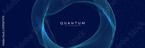 Quantum innovation computer. Digital technology. Artificial intelligence, deep learning and big data concept. Tech visual for server template. Modern quantum innovation computer backdrop.