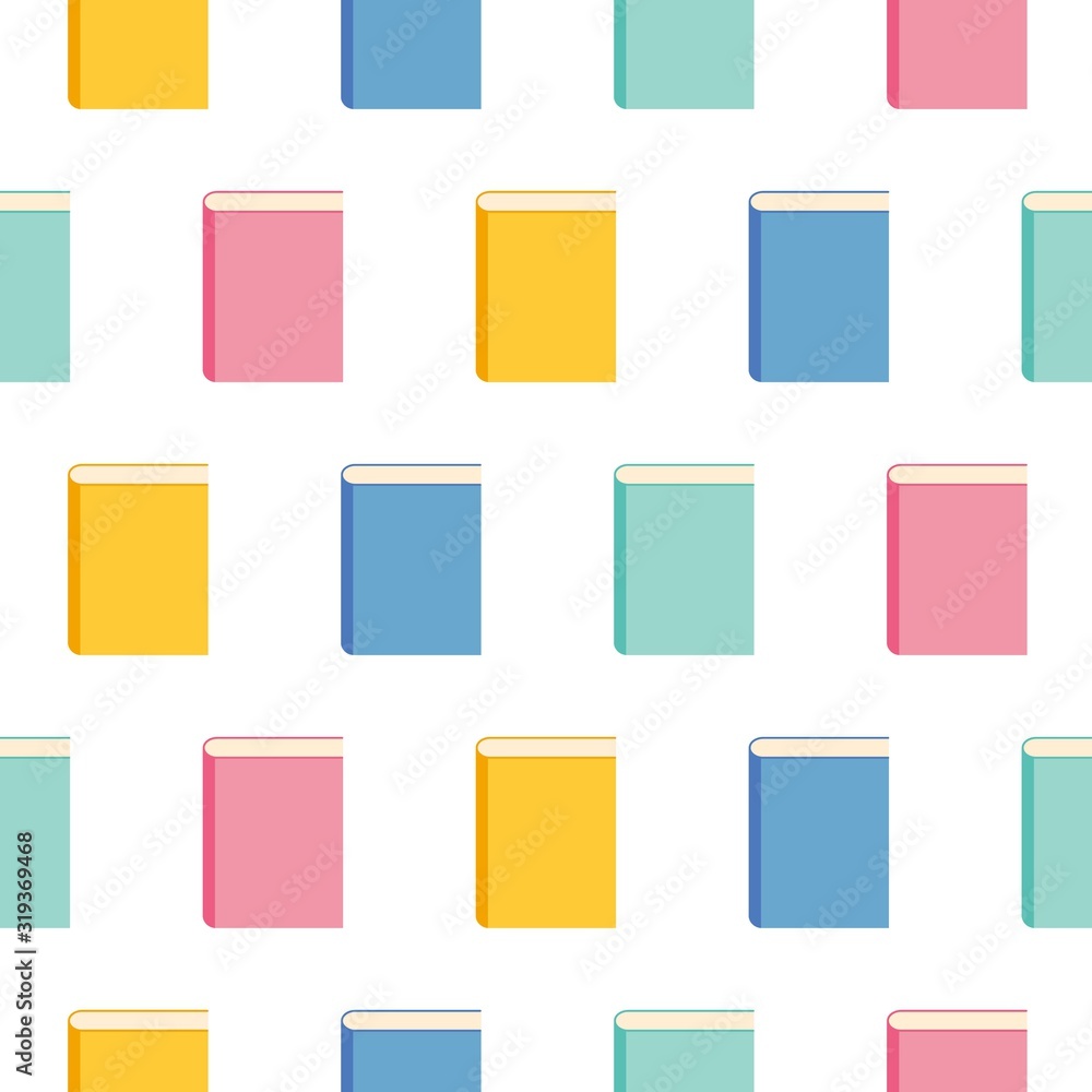 Seamless pattern with books of different colors. Seamless pattern with books of different colors.