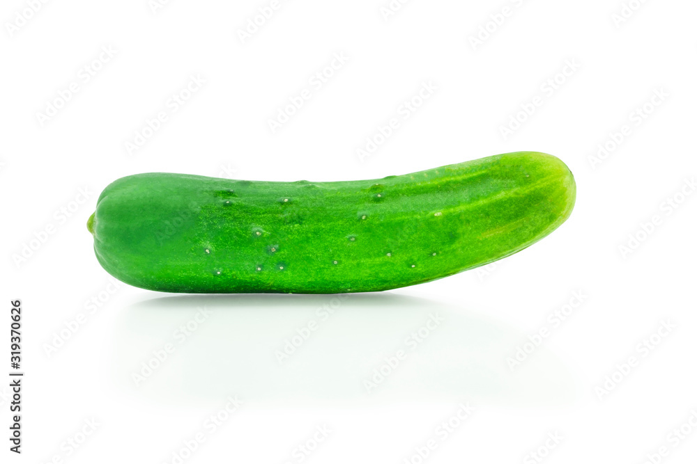 Close-up of whole cucumber fresh green isolated on white background with clipping path Close-up of whole cucumber fresh green isolated on white background with clipping path