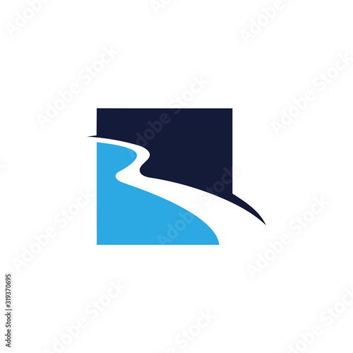 abstract path or river labels vector illustration