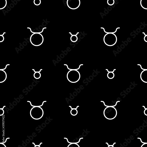 Taurus zodiac sign, horoscope seamless pattern. Texture for wallpapers, fabric, wrap, web page backgrounds, vector illustration