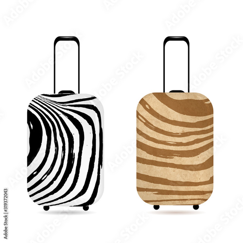 Travel suitcase with zebra print for your design