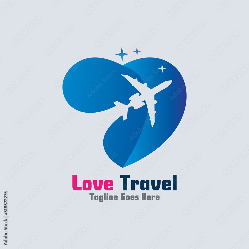 Love Travel awesome simple creative logo template design Love Travel awesome simple creative logo template design