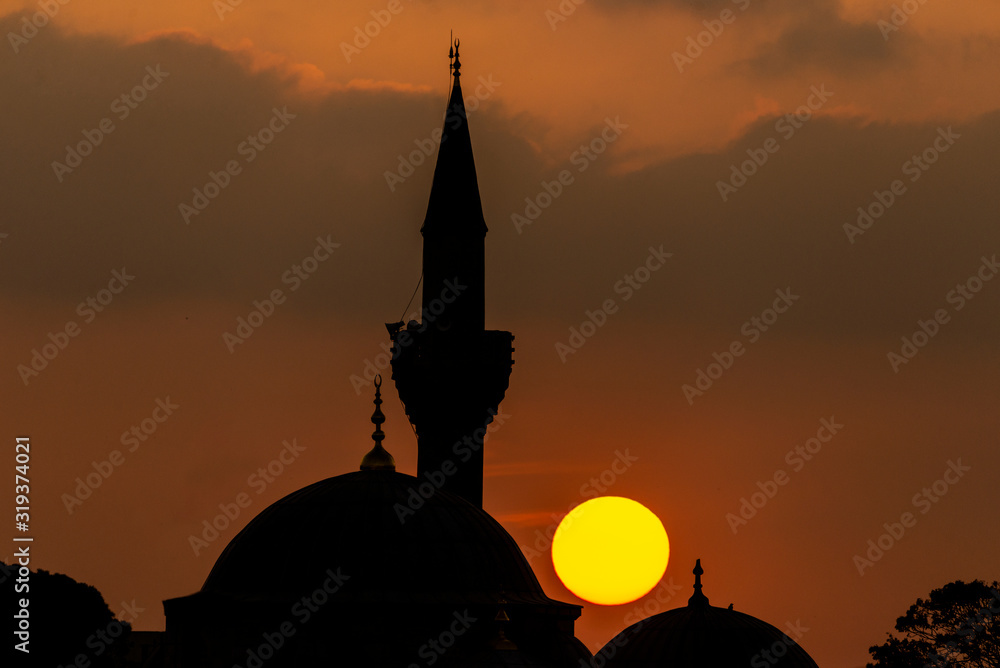 Sunset over the Semsi Pasha Mosque
