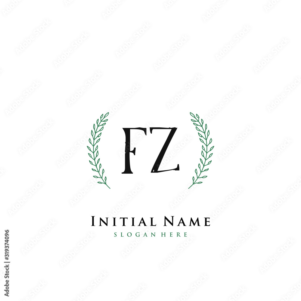 FZ Initial handwriting logo vector