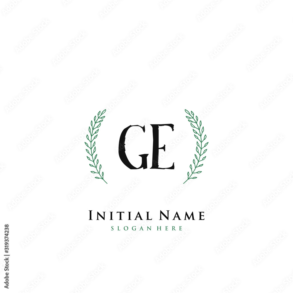 GE Initial handwriting logo vector