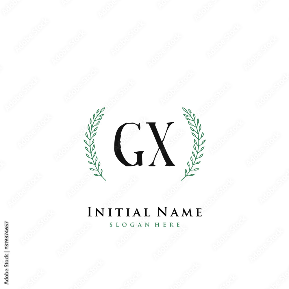 GX Initial handwriting logo vector GX Initial handwriting logo vector