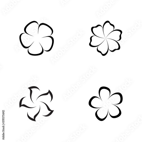Beauty plumeria icon flowers design illustration