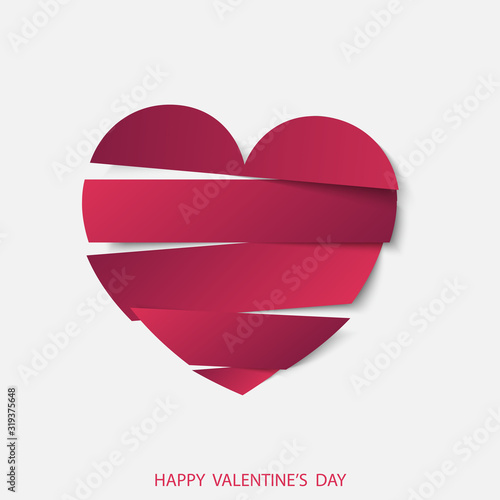 Free Download Paper cut out heart slice. Valentine's day card. Vector. - GFXLoad