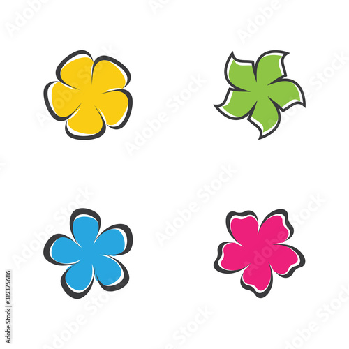 Beauty plumeria icon flowers design illustration