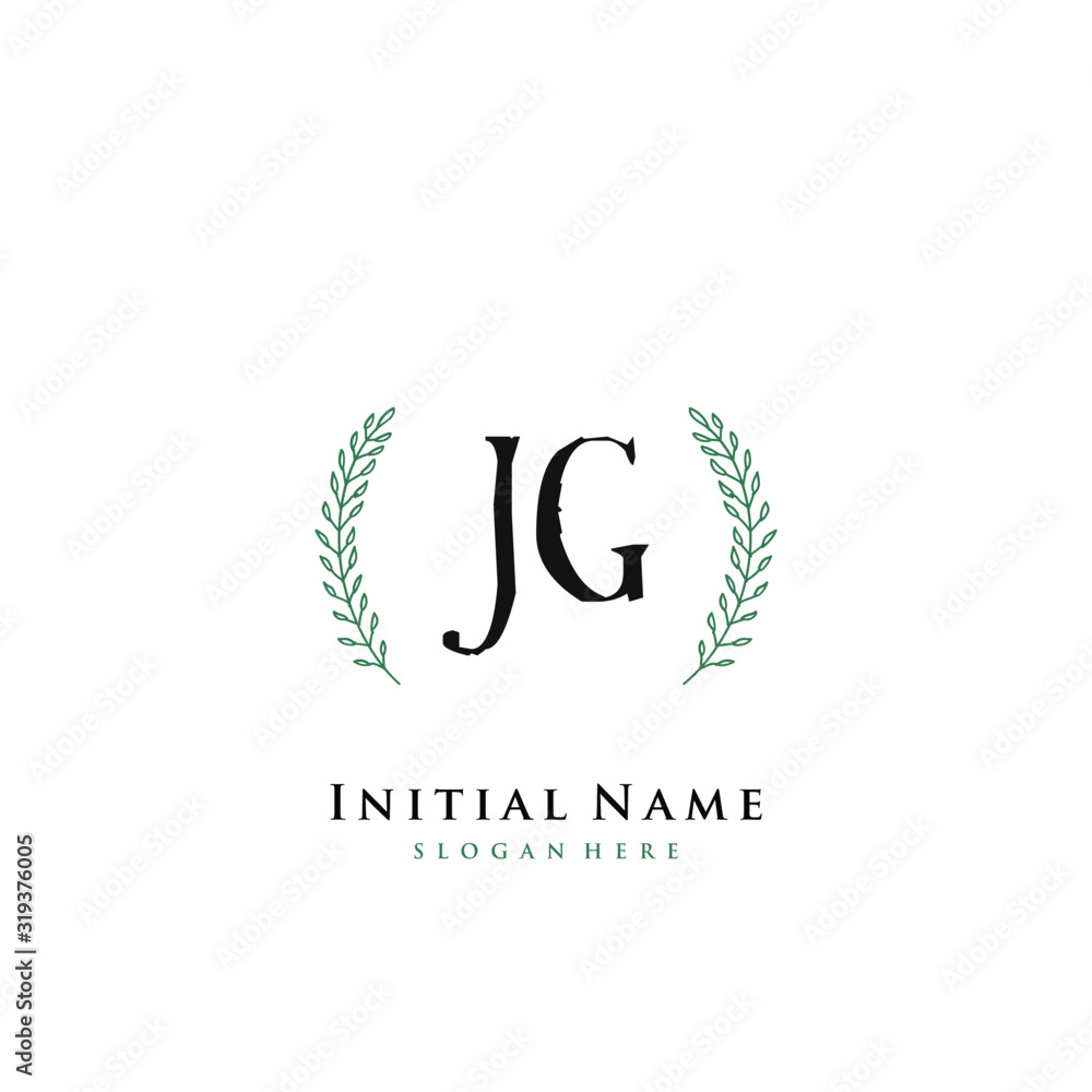 JG Initial handwriting logo vector JG Initial handwriting logo vector