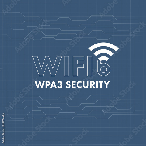Illustration vector: Wifi 6 wpa3 security concept