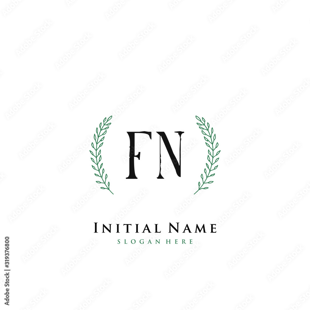 FN Initial handwriting logo vector FN Initial handwriting logo vector