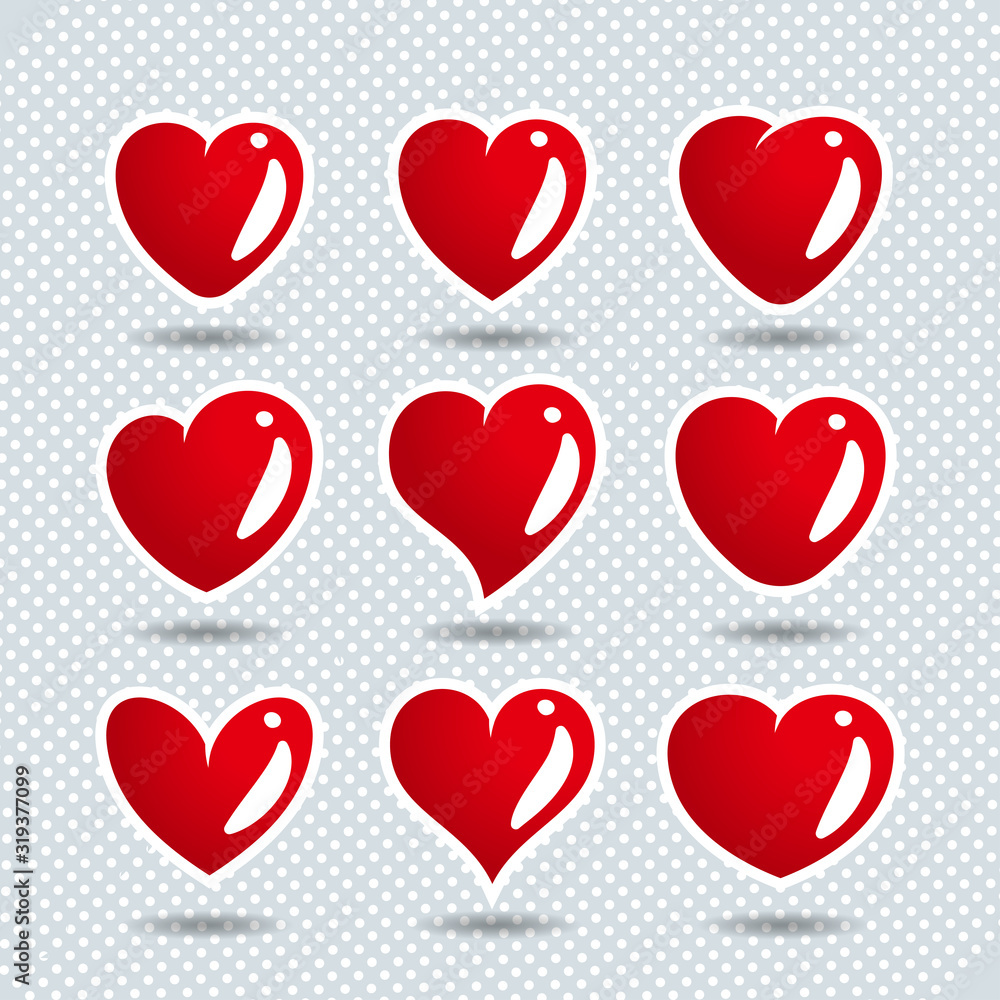 heart icon set vector design. love icon set vector illustration
