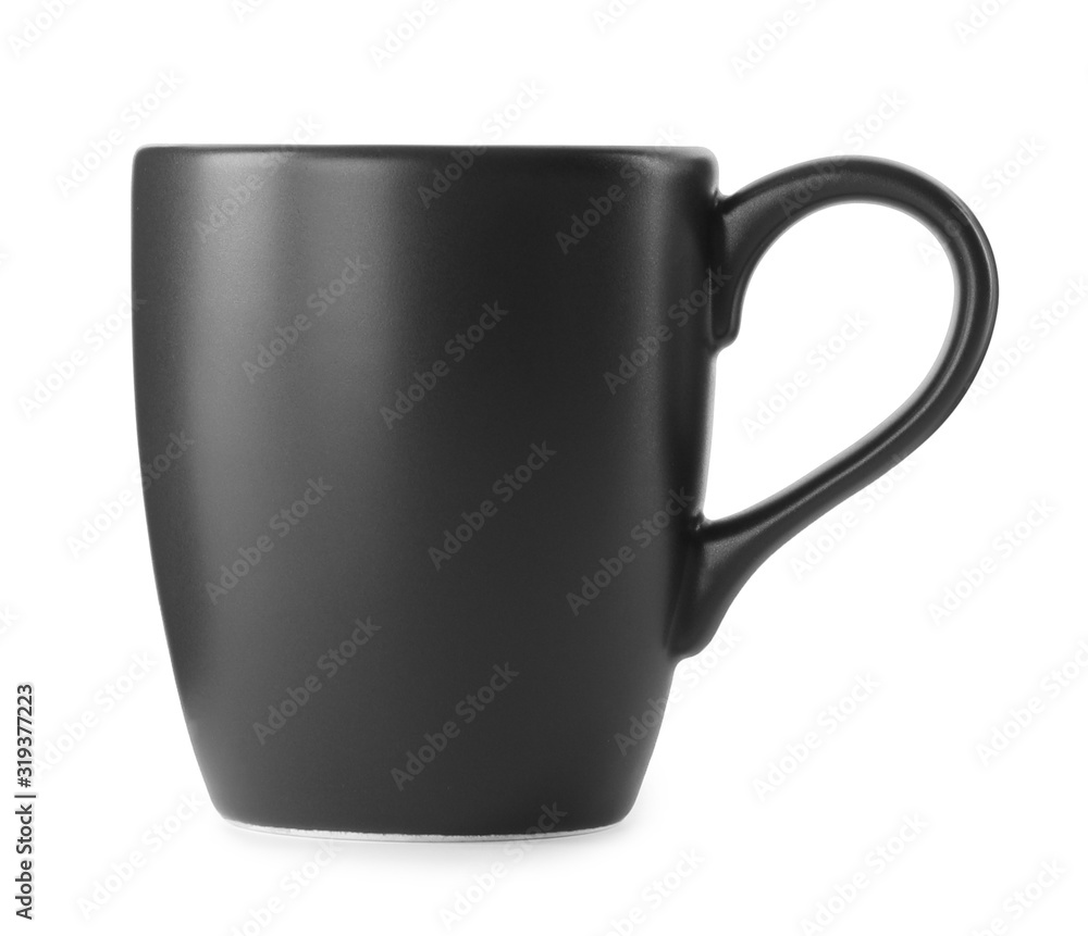 Beautiful black ceramic cup isolated on white Beautiful black ceramic cup isolated on white