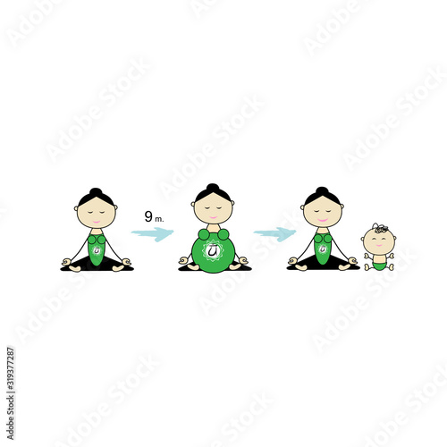 Pregnant yoga, women group for your design