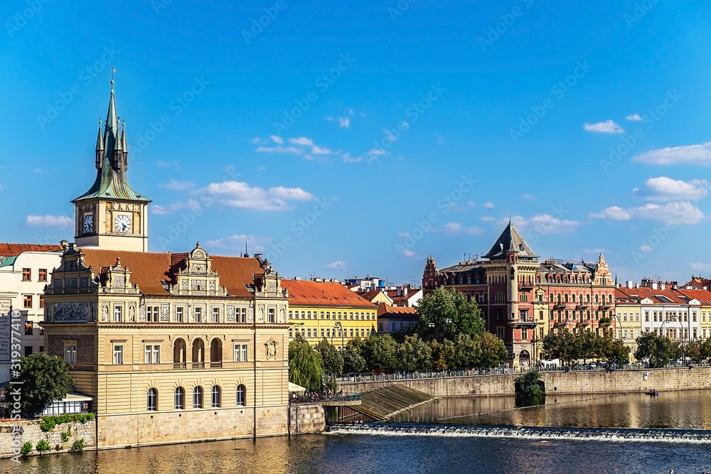 Prague panorama, view from Charles bridge