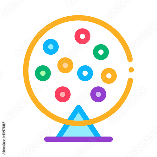 Lottery Drum Icon Vector. Outline Lottery Drum Sign. Isolated Contour Symbol Illustration
