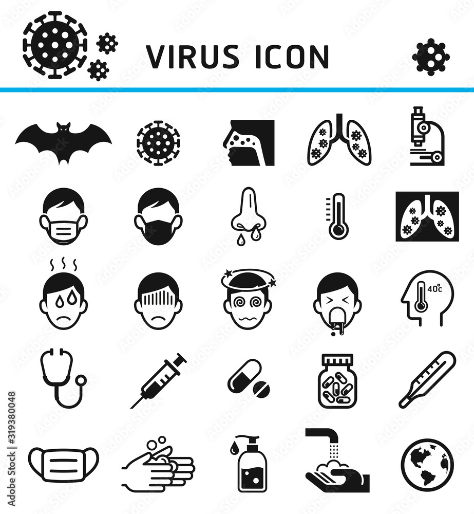 Virus infection icons vector illustration. Virus infection icons vector illustration.