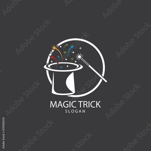Illustration of magic hat with wand