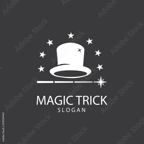 Illustration of magic hat with wand