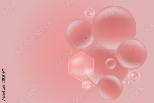 Pink bubble background with copy space. illustration vector. 