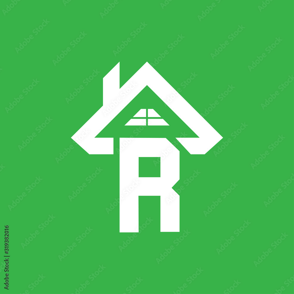 letter R real estate, home logo template letter R real estate, home logo template