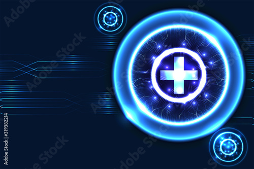 Digital technology background with copy space, anti virus concept. Illustration vector