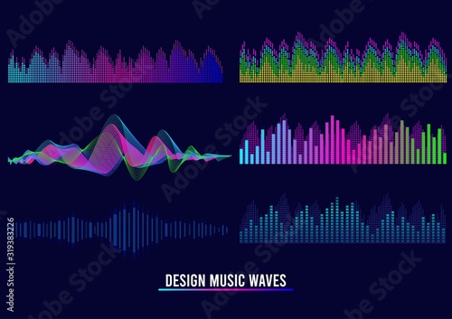 Abstract Music Wave Background or Sound Wave Design,Equalizer for music.