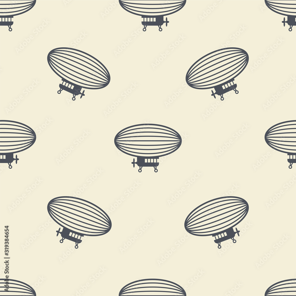 Obraz premium Seamless pattern, Zeppelins, adventure at action