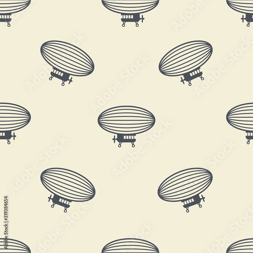 Seamless pattern, Zeppelins, adventure at action