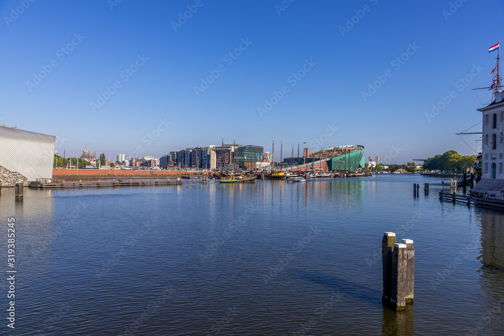 Naklejka premium olanda Amsterdam., archiettura, citta' paesi bassi, nord europa archiettura sul mare, canali, acqua, 