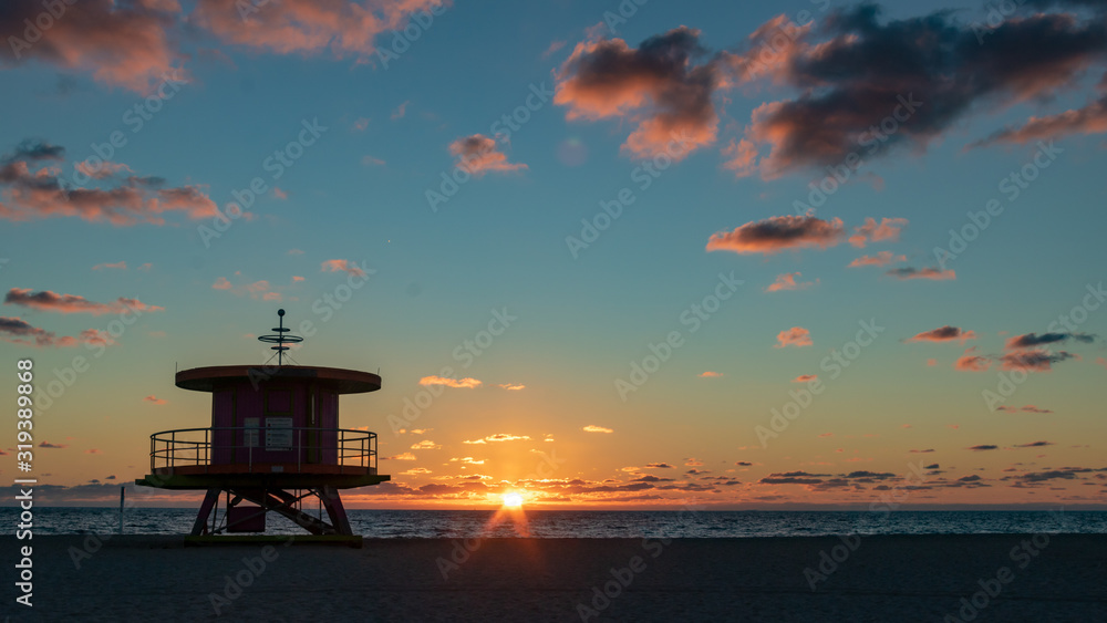 Lever de soleil à Miami Beach