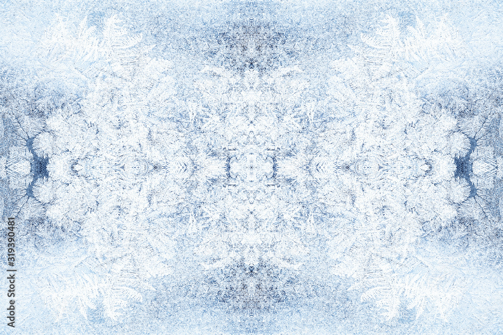 Frosty natural pattern on winter window, glass and Painting effect. Frosty natural pattern on winter window, glass and Painting effect.