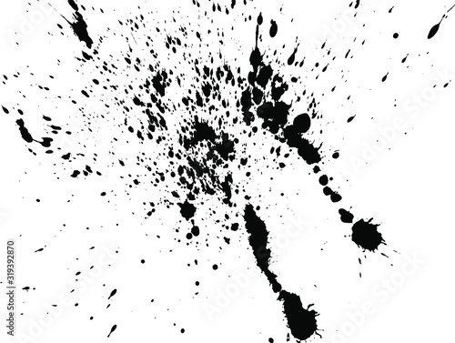 black ink splash isolated on white background. Vector EPS10