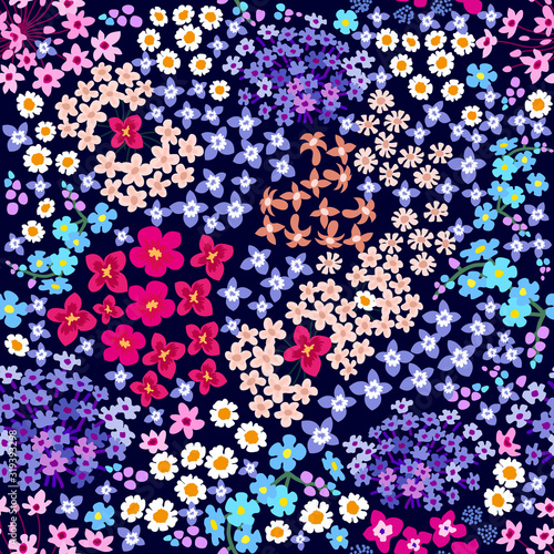 Trendy fabric pattern with miniature flowers.