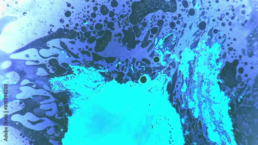 Fantastic structure of bubbles. Scientific experiment, chemical