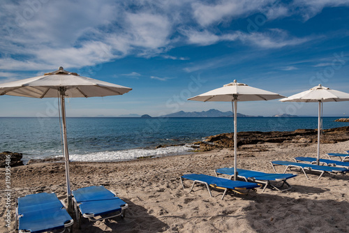 Natural beach on Greece island.