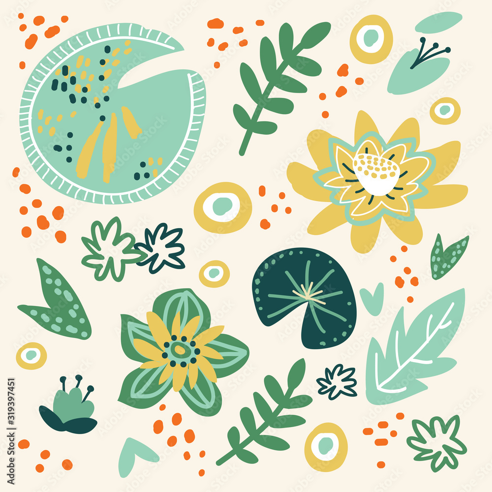 Abstract pattern with floral elements. Eco background. Abstract pattern with floral elements. Eco background.