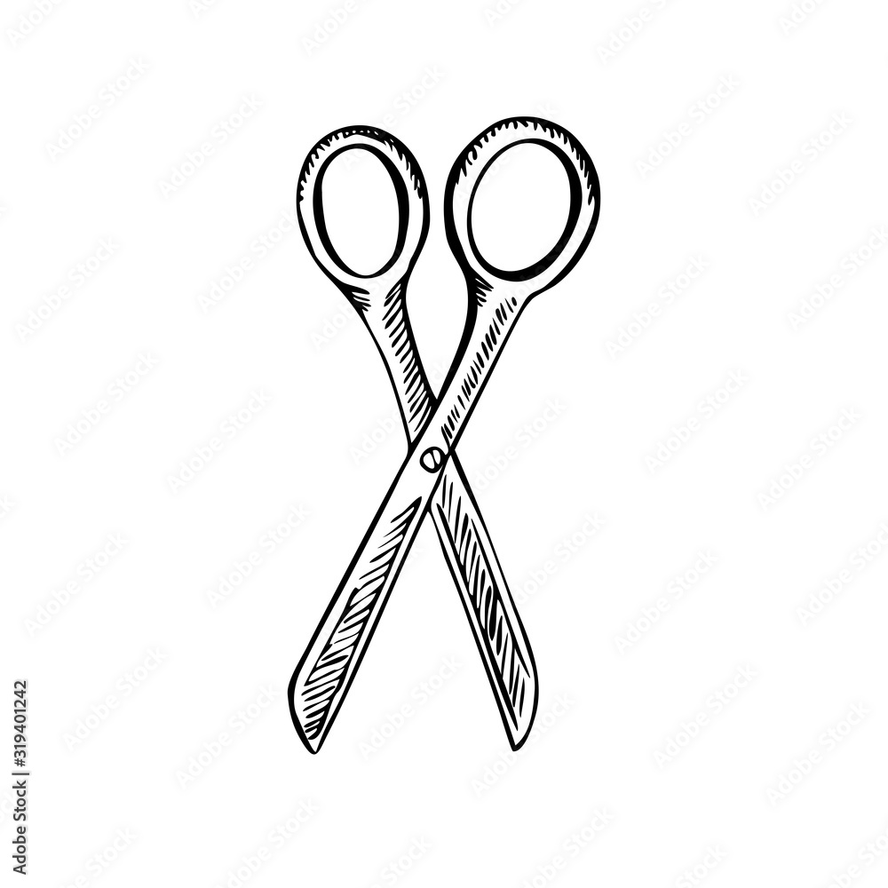 Scissors sketch icon. | Stock vector | Colourbox