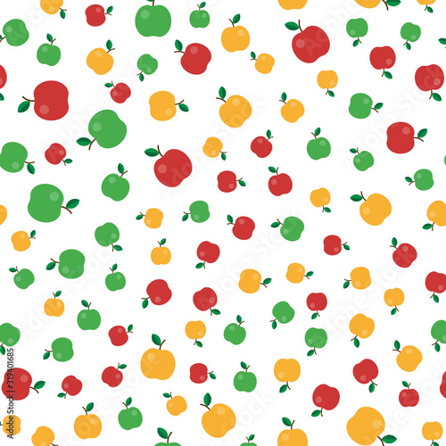 Fototapeta Naklejka Na Ścianę i Meble -  Seamless apple background vector pattern