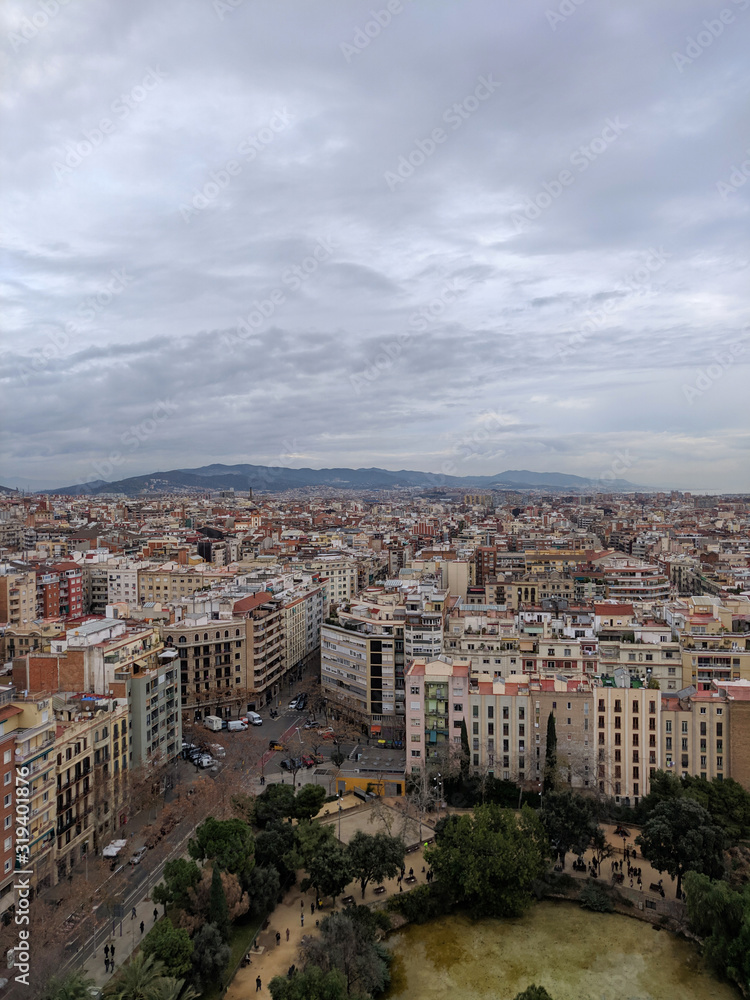 Bird's eye view, Barcelona city, Spain