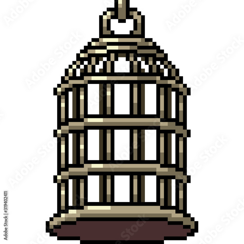 vector pixel art round cage