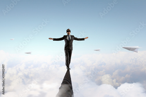 He is risky guy . Mixed media