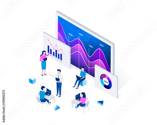 Data analysis isometric concept.