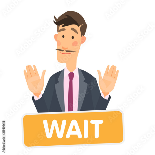 Vector logistics_The guy manager offers to calm down and wait