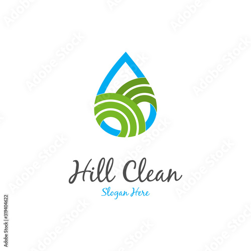 Hill Drop Water Abstract Creative Nature Icon Logo Design Template Element Vector
