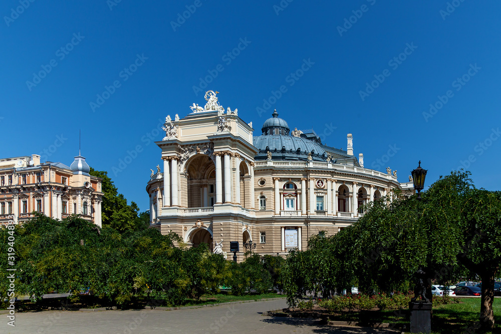 A beautiful view of the Odessa Opera and Ballet Theatre